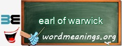 WordMeaning blackboard for earl of warwick